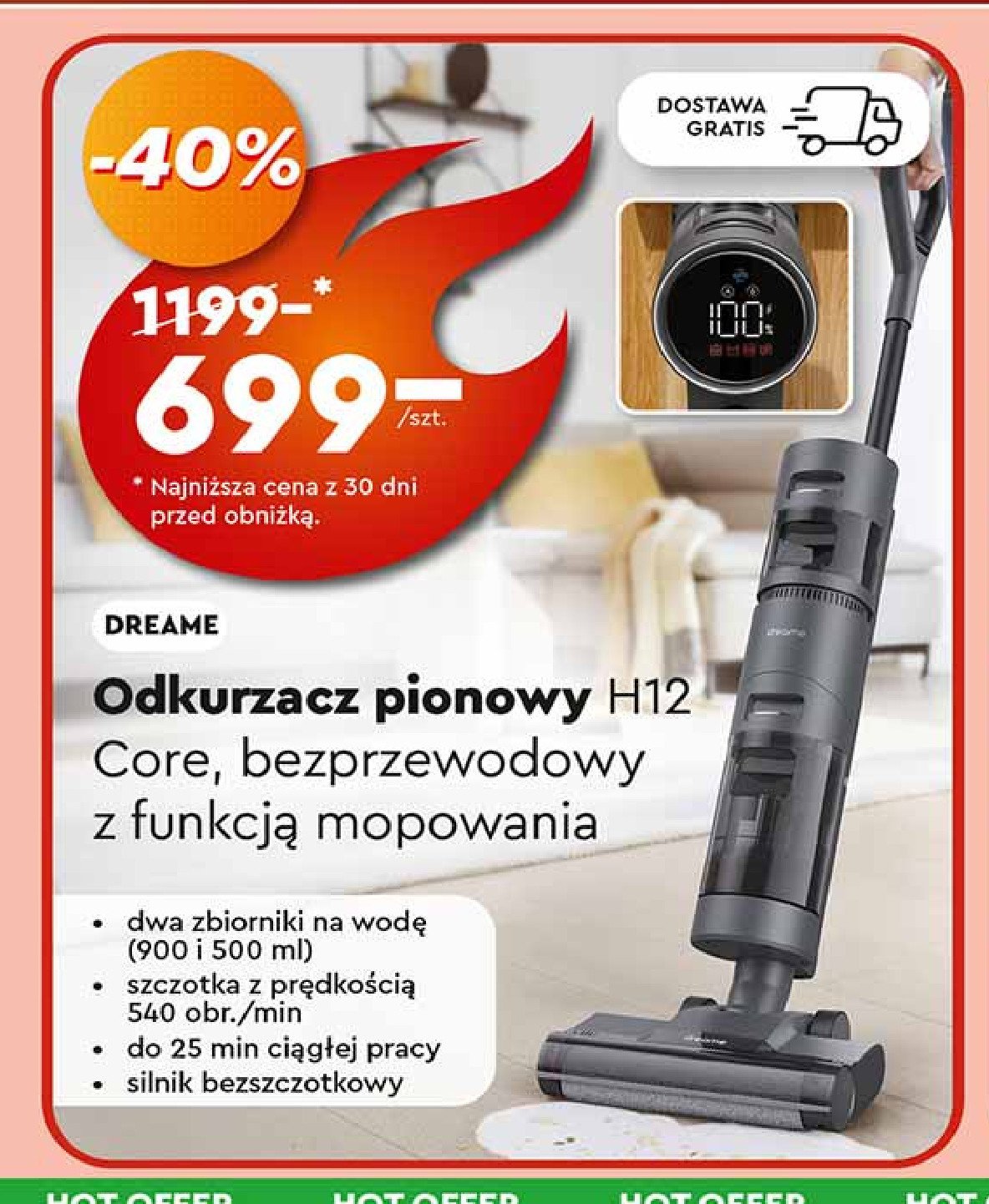 Odkurzacz h12 Dreame promocja w Biedronka