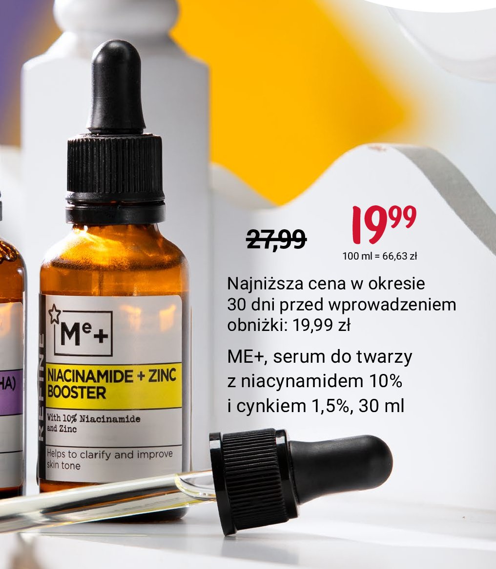 Serum do twarzy niacynamid 10% i cynk 1.5% ME+ promocja
