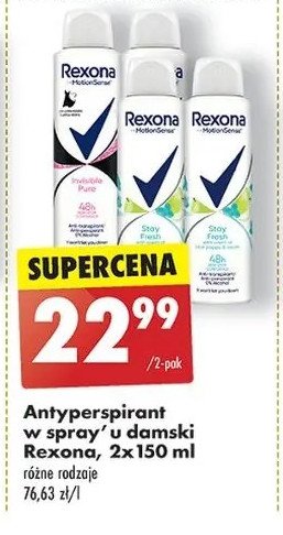 Dezodorant blue poppy & apple Rexona stay fresh promocja