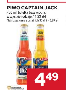 Piwo Captain jack promocja