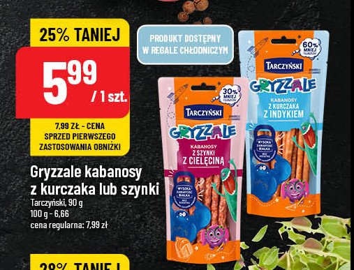 Kabanosy z cielęciną Tarczyński gryzzale promocja