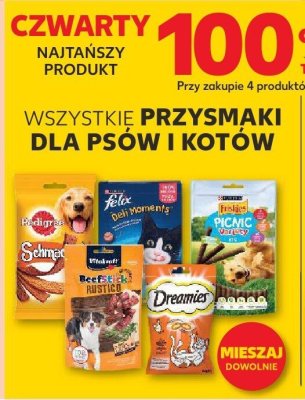 Wszystkie przysmaki dla psów i kotów -100% na czwarty produkt promocja w Kaufland