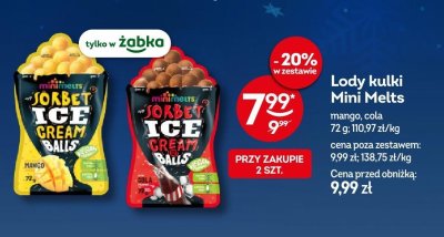 Lody kulki Mini Melts cola promocja w Żabka