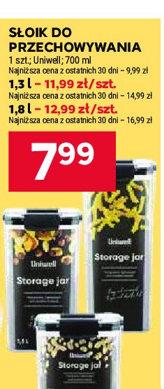 Słoik 1.8 l Uniwell promocja w Stokrotka