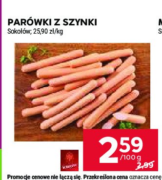 Parówki z szynki Sokołów promocja