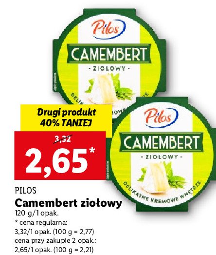 Ser camembert ziołowy Pilos promocje