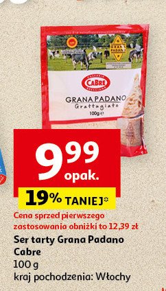 Ser grana padano grattugiato Cabre promocja