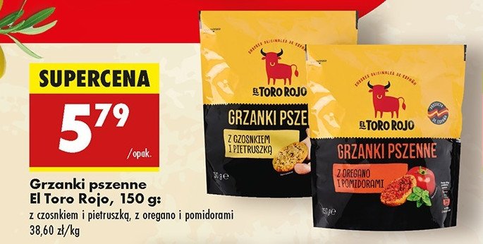 Grzanki pszenne z oregano i pomidorami El toro rojo promocja w Biedronka