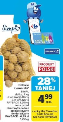 Ziemniaki polskie Simply promocja w Carrefour