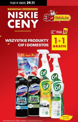 Produkty CIF i Domestos - wszystkie produkty 1+1 gratis promocja w Biedronka