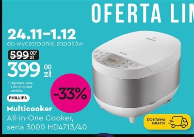 Multicooker All-in-One Cooker, seria 3000 HD4713/40 promocja w Biedronka