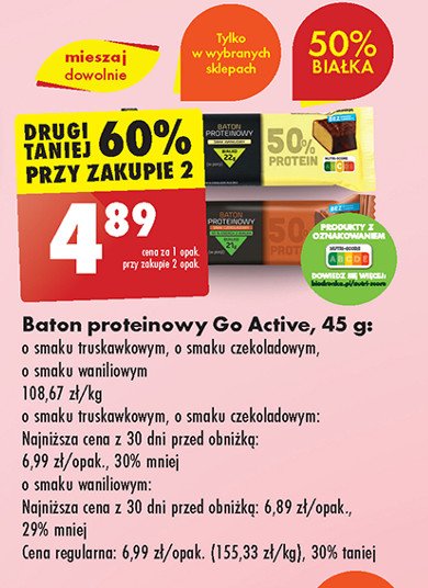 Baton słony karmel Go active promocja w Biedronka