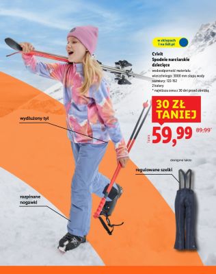 Spodnie narciarskie dziecięce r. 122-152 Crivit promocja