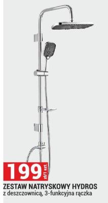 Zestaw natryskowy HYDROS z deszczownicą, 3-funkcyjna rączka promocja w Merkury Market