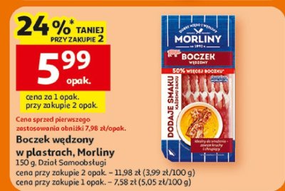 Boczek wędzony w plastrach Morliny promocja w Auchan