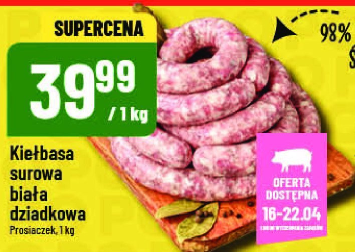 Kie艂basa bia艂a dziadkowa Prosiaczek promocja