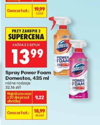 Spray Power Foam Domestos, 435 ml promocja w Biedronka