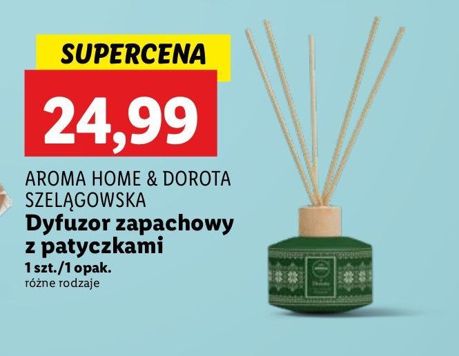 Patyczki zapachowe zimowy las Aroma home & dorota promocja w Lidl