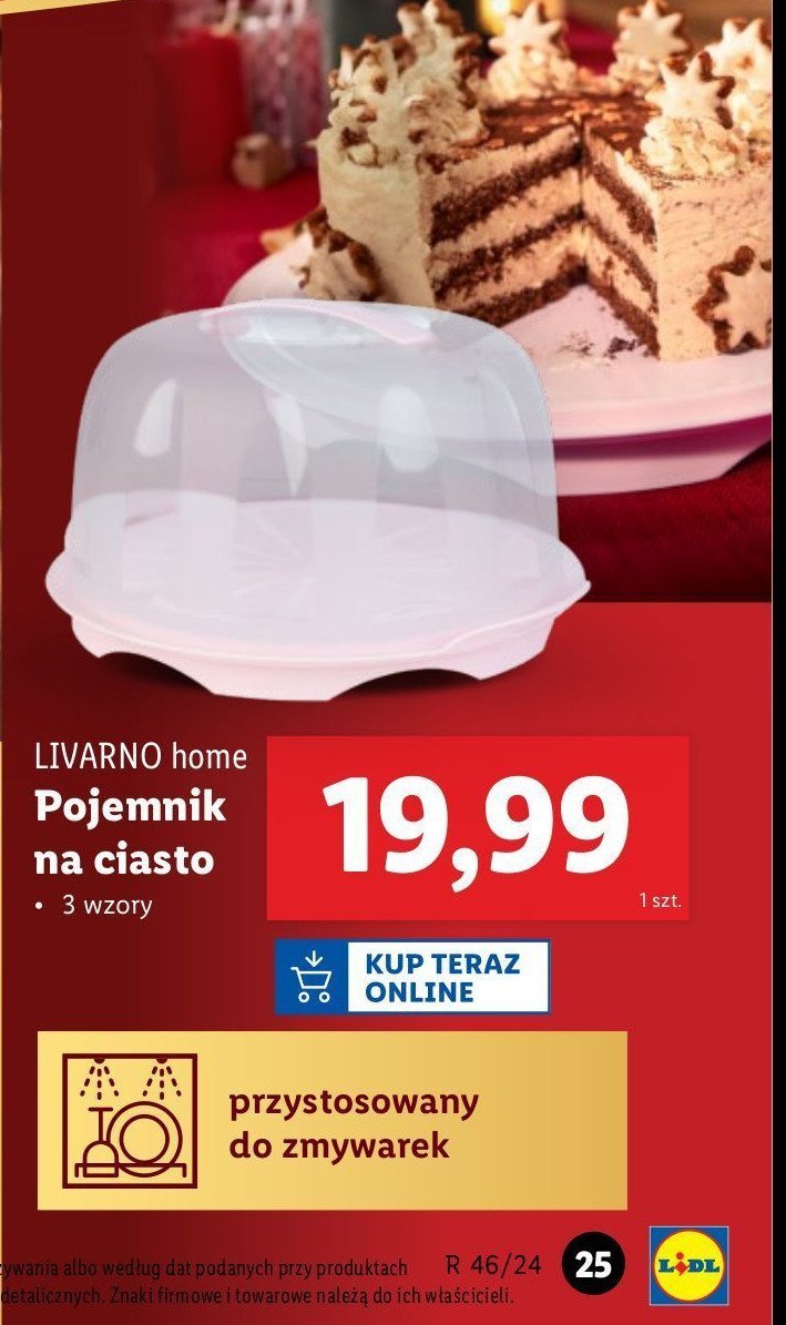 Pojemnik na ciasto LIVARNO HOME promocja