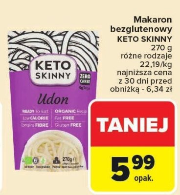 Makaron bezglutenowy KETO SKINNY różne rodzaje 270g promocja w Carrefour
