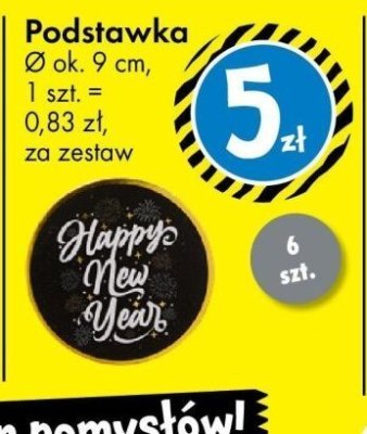 Podstawka Happy New Year promocja w Tedi