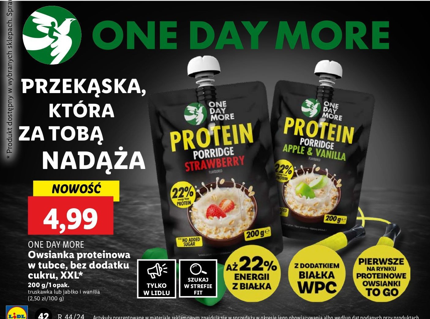 Owsianka proteinowa jabłko i wanilia One day more promocja