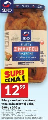 Filety z makreli smażone w zalewie octowej Seko, 800 g / 310 g promocja w Twój Market