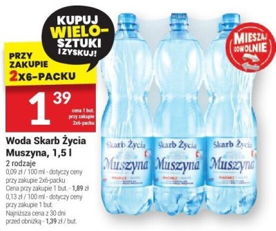 Woda Skarb Życia Muszynia, 1,5 l promocja w Twój Market