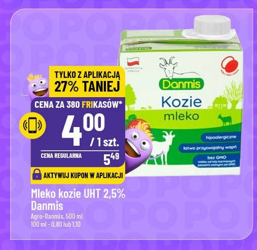 Mleko kozie uht Danmis promocja w POLOmarket