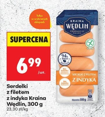 Serdelki z filetem z indyka Kraina Wędlin 300 g promocja w Biedronka