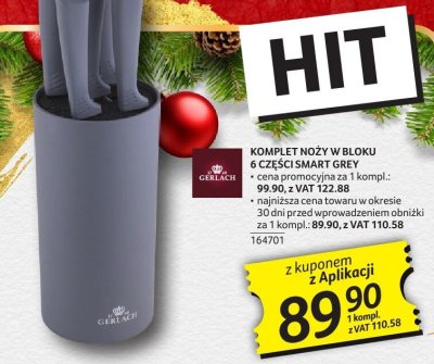 Komplet noży w bloku 6 części Smart Grey promocja w Selgros