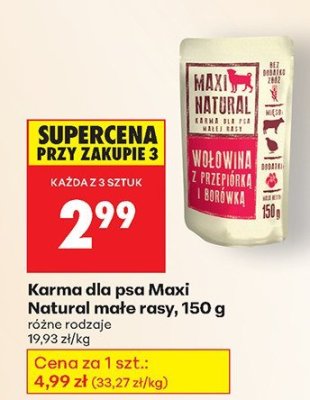 Karma dla psa Maxi Natural małe rasy, 150 g promocja w Biedronka
