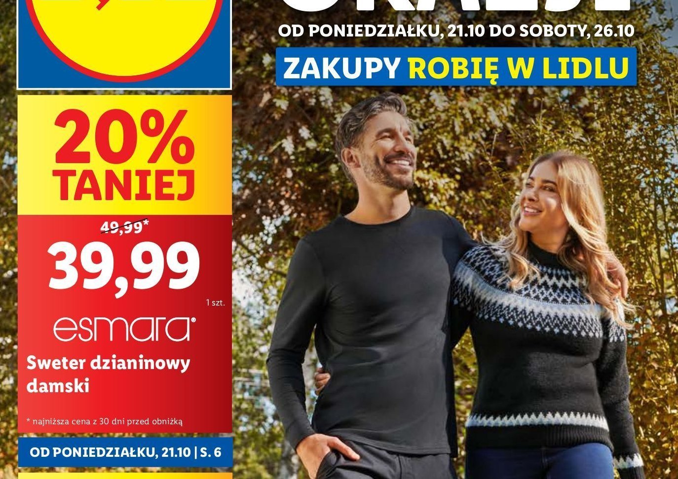 Sweter damski z dzianiny Esmara livergy promocja