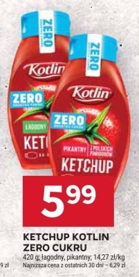 Ketchup Zero Cukru pikantny promocja w Stokrotka