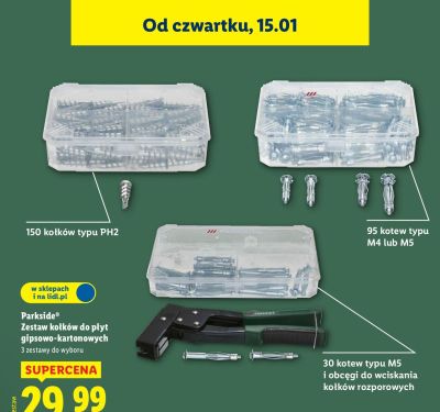 Zestaw kołków do płyt gipsowo-kartonowych promocja w Lidl
