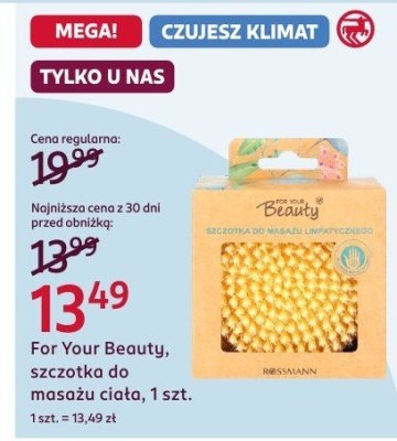 Szczotka do masażu ciała For Your Beauty promocja w Rossmann