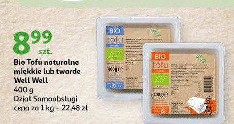 Tofu bio naturalne w wodzie miękkie Well well promocja