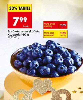 Borówka amerykańska XL, opak. 150 g promocja w Biedronka