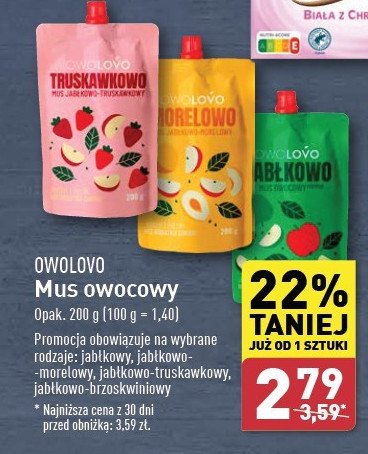 Mus jabłko-brzoskwinia Owolovo promocja