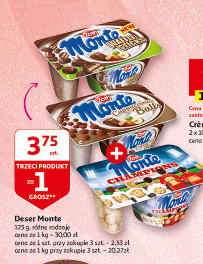 Deser mleczno - kawowy Monte promocja w Auchan