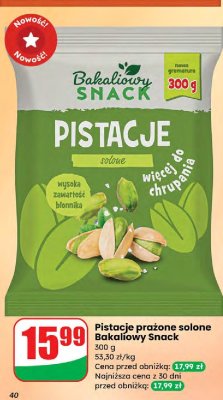 Pistacje prażone solone  promocja w Dino