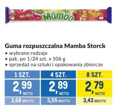 Guma rozpuszczalna Mamba Storck promocja w Makro