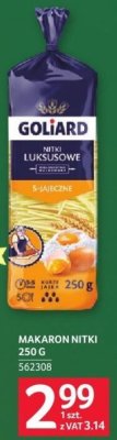 Makaron nitki Goliard 250g promocja w Selgros