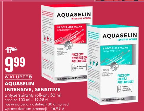 Specjalistyczny antyperspirant przeciw silnej potliwości do skóry wrażliwej sensitive women Aquaselin promocja