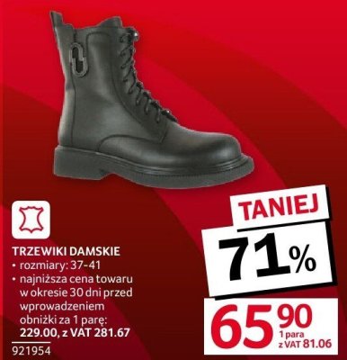 Trzewiki damskie skórzane rozmiary: 37-41 promocja w Selgros