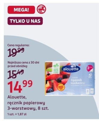 Ręcznik papierowy, 3-warstwowy, 8 szt. promocja w Rossmann