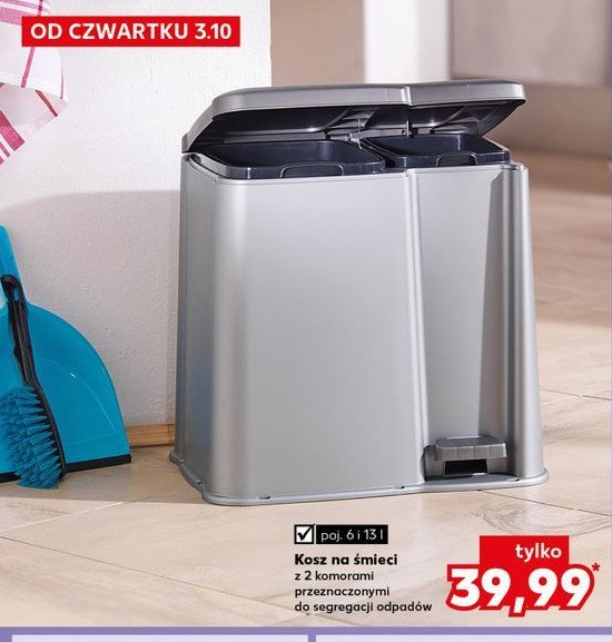 Kosz na śmieci podwójny 6 + 13 l K-classic promocja