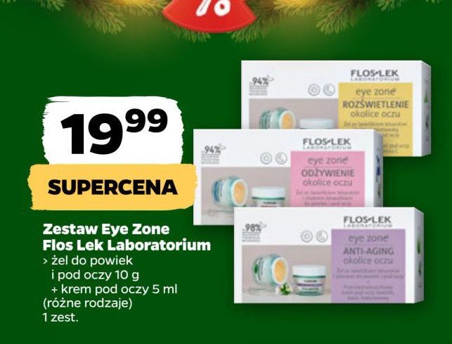 Zestaw w pudełku anti-aging: krem pod oczy 15 ml + żel pod oczy 10 g Floslek zestaw promocja