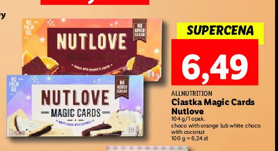Ciastka nutlove magic cards white choco coconut Allnutrition promocja