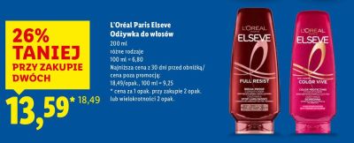 Odżywka L'Oréal Paris Elseve różne rodzaje promocja w Lidl